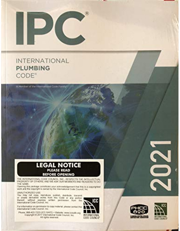 2021 International Plumbing Code Book *US PAPERBACK* by International Code Council - {9781609839628} {1609839625}